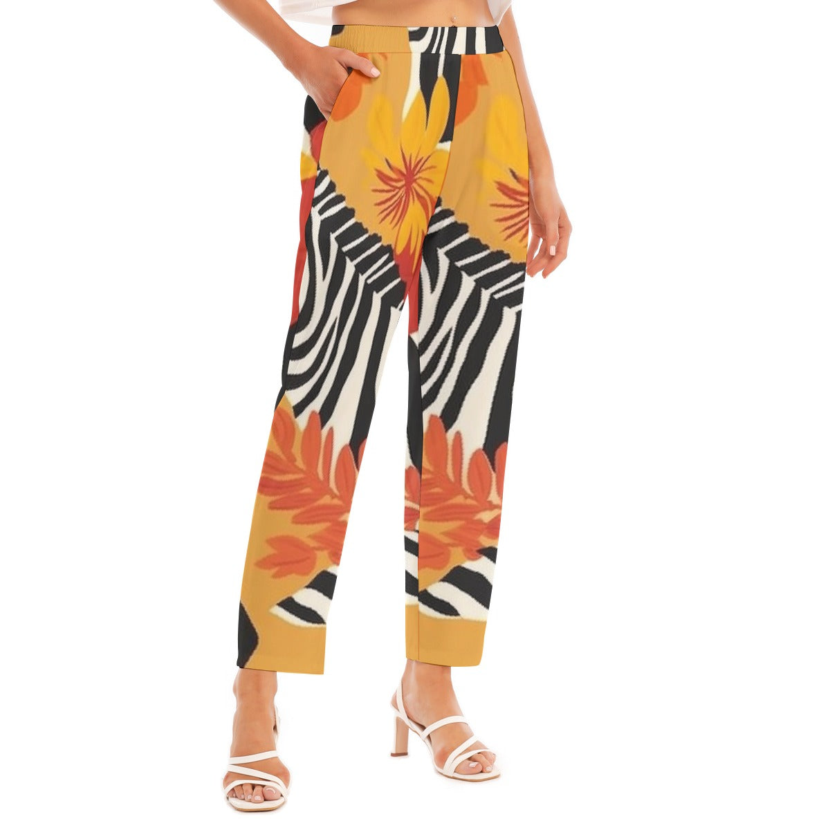 All-Over Print Women's Loose Straight-leg Pants