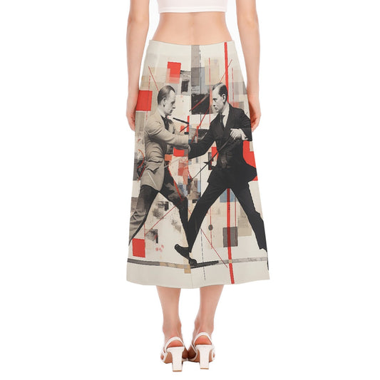 All-Over Print Women's High Slit Long Skirt