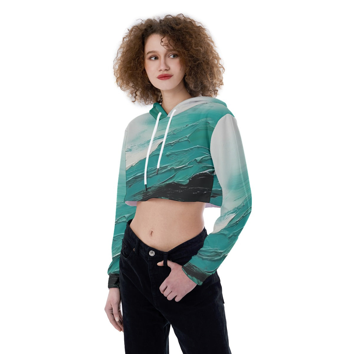 All-Over Print Women's Crop Top Hoodie