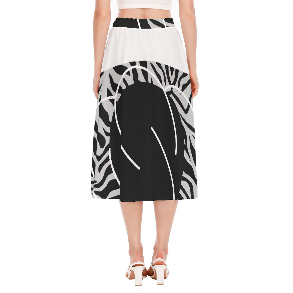 All-Over Print Women's Long Section Chiffon Skirt