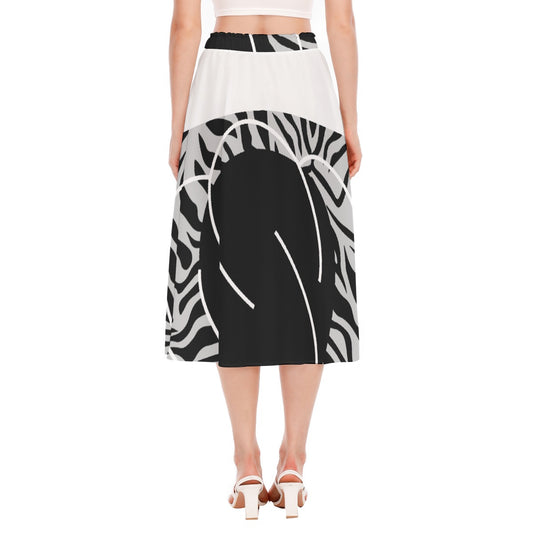 All-Over Print Women's Long Section Chiffon Skirt