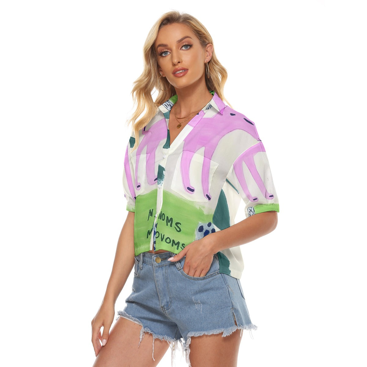 All-Over Print Women's V-neck Shirts