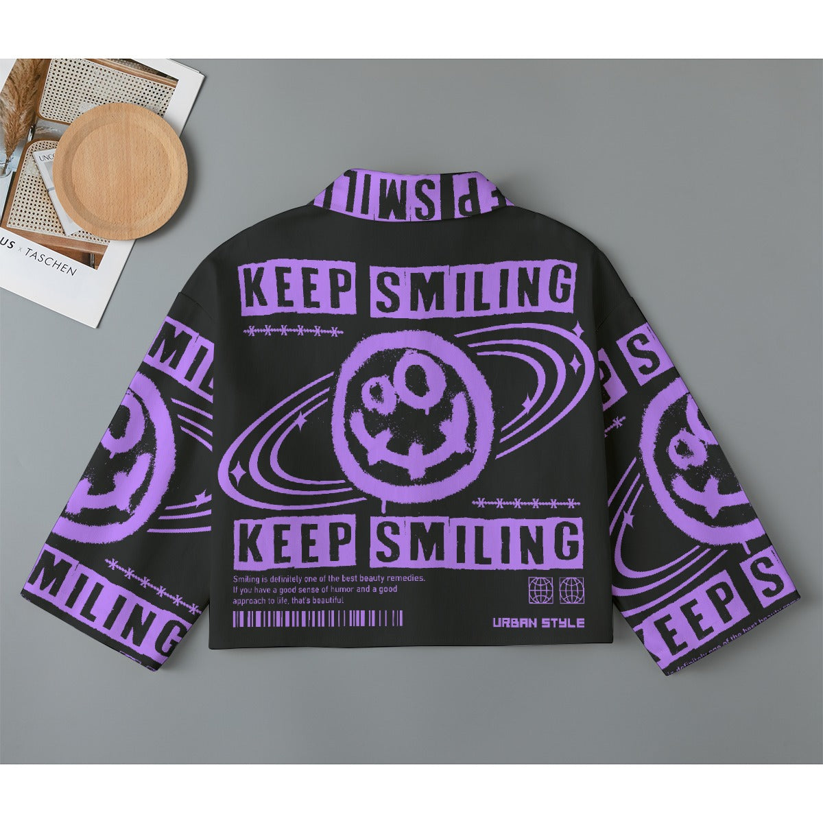 All-Over Print Women's Cropped Jacket | 245GSM Cotton