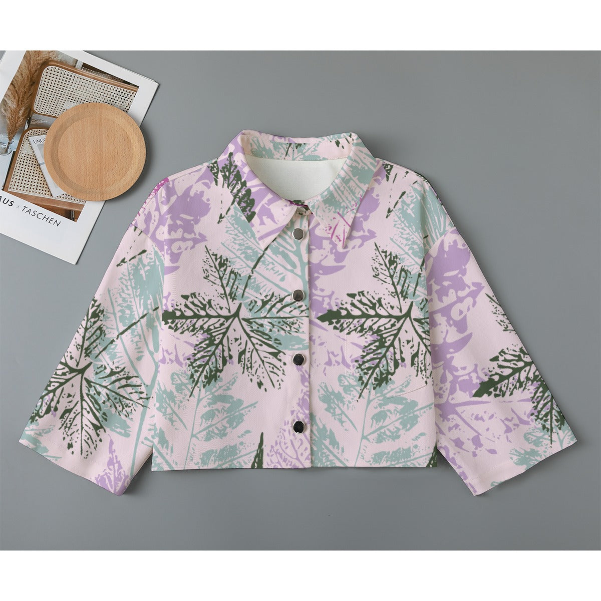 All-Over Print Women's Cropped Jacket | 245GSM Cotton