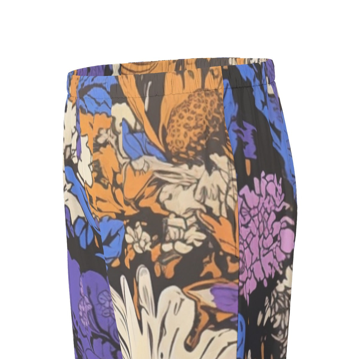 All-Over Print Women's Long Sleeve Pajama Set With Black Contrast Piping