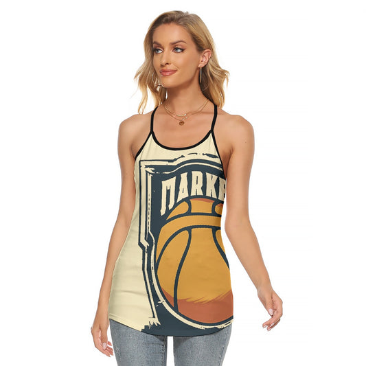 All-Over Print Women's Criss-Cross Open Back Tank Top