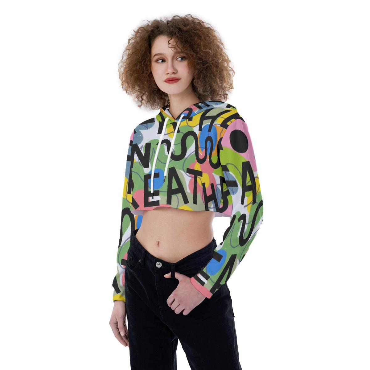 All-Over Print Women's Crop Top Hoodie