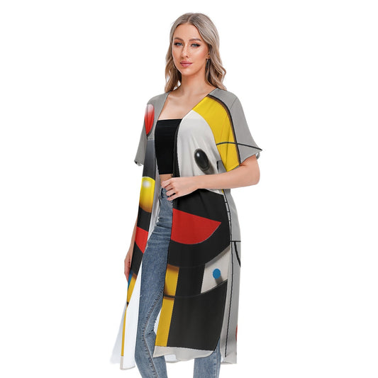 All-Over Print Women's Short Sleeve Cardigan