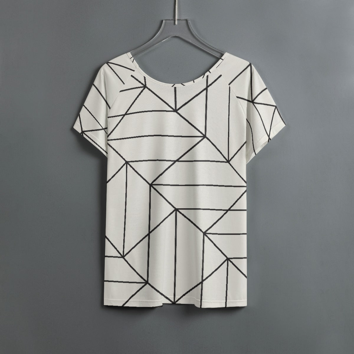 All-Over Print Women's Round Neck T-shirt With Raglan Sleeve