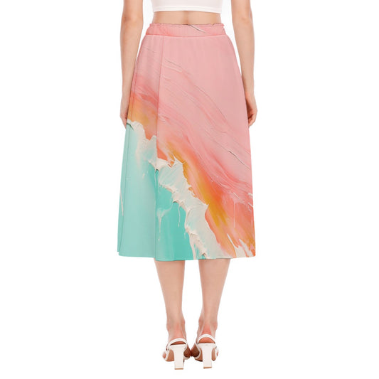 All-Over Print Women's Long Section Chiffon Skirt