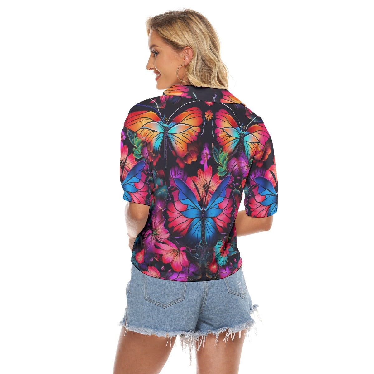 All-Over Print Women's V-neck Shirts