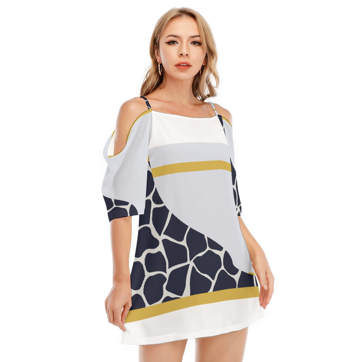 All-Over Print Women's Off-shoulder Cami Dress