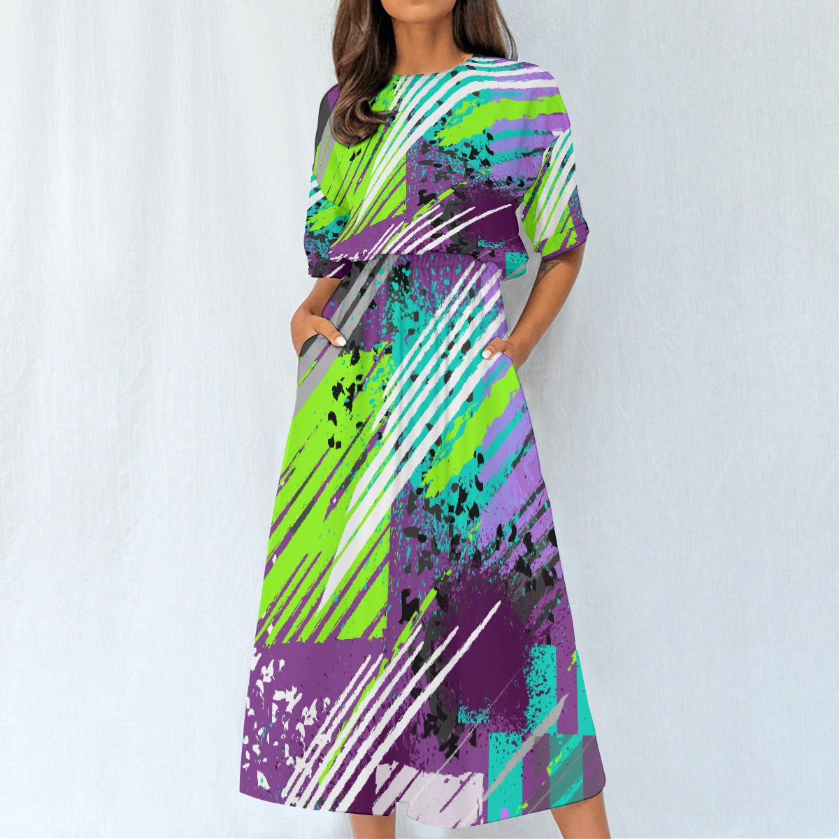 All-Over Print Women's Elastic Waist Dress