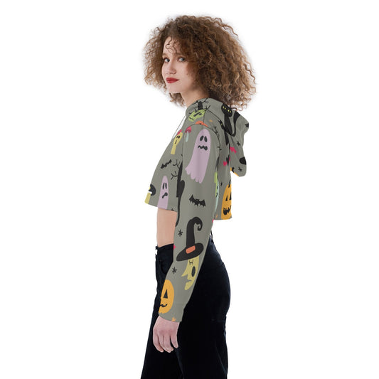 All-Over Print Women's Crop Top Hoodie