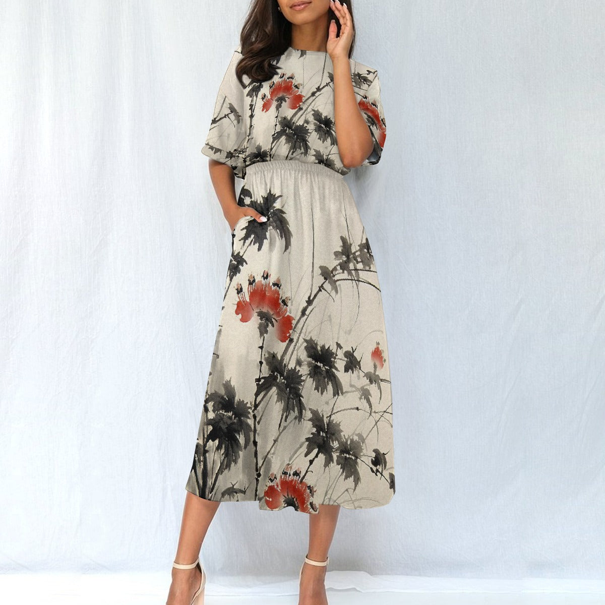 All-Over Print Women's Elastic Waist Dress
