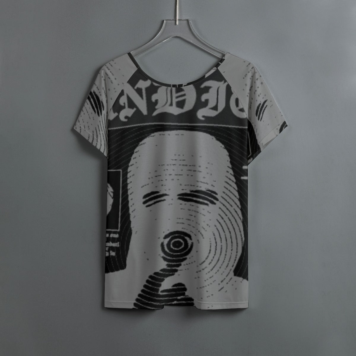 All-Over Print Women's Round Neck T-shirt With Raglan Sleeve