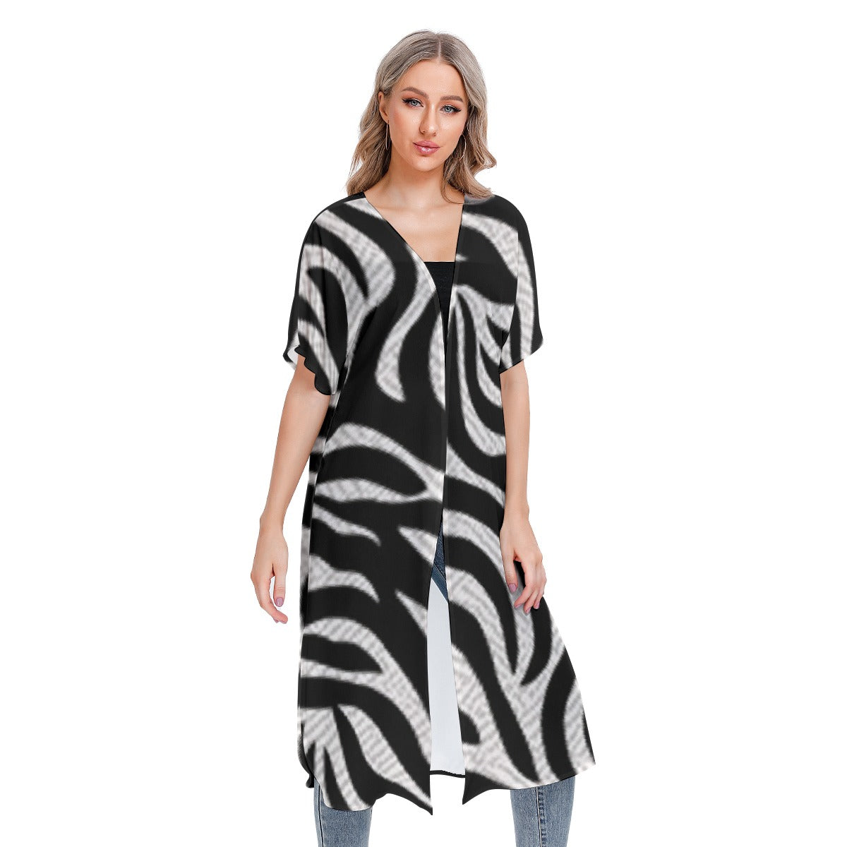 All-Over Print Women's Short Sleeve Cardigan