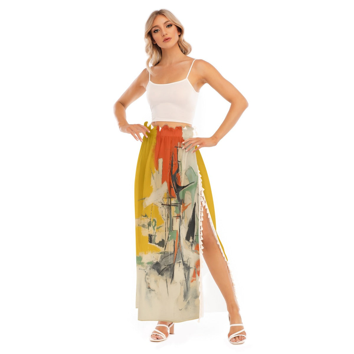 All-Over Print Women's Side Split Skirt