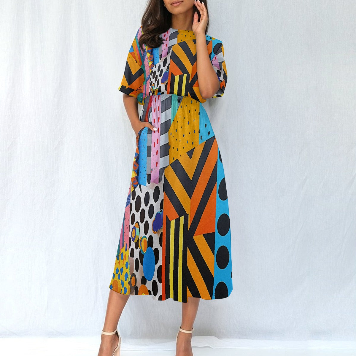 All-Over Print Women's Elastic Waist Dress