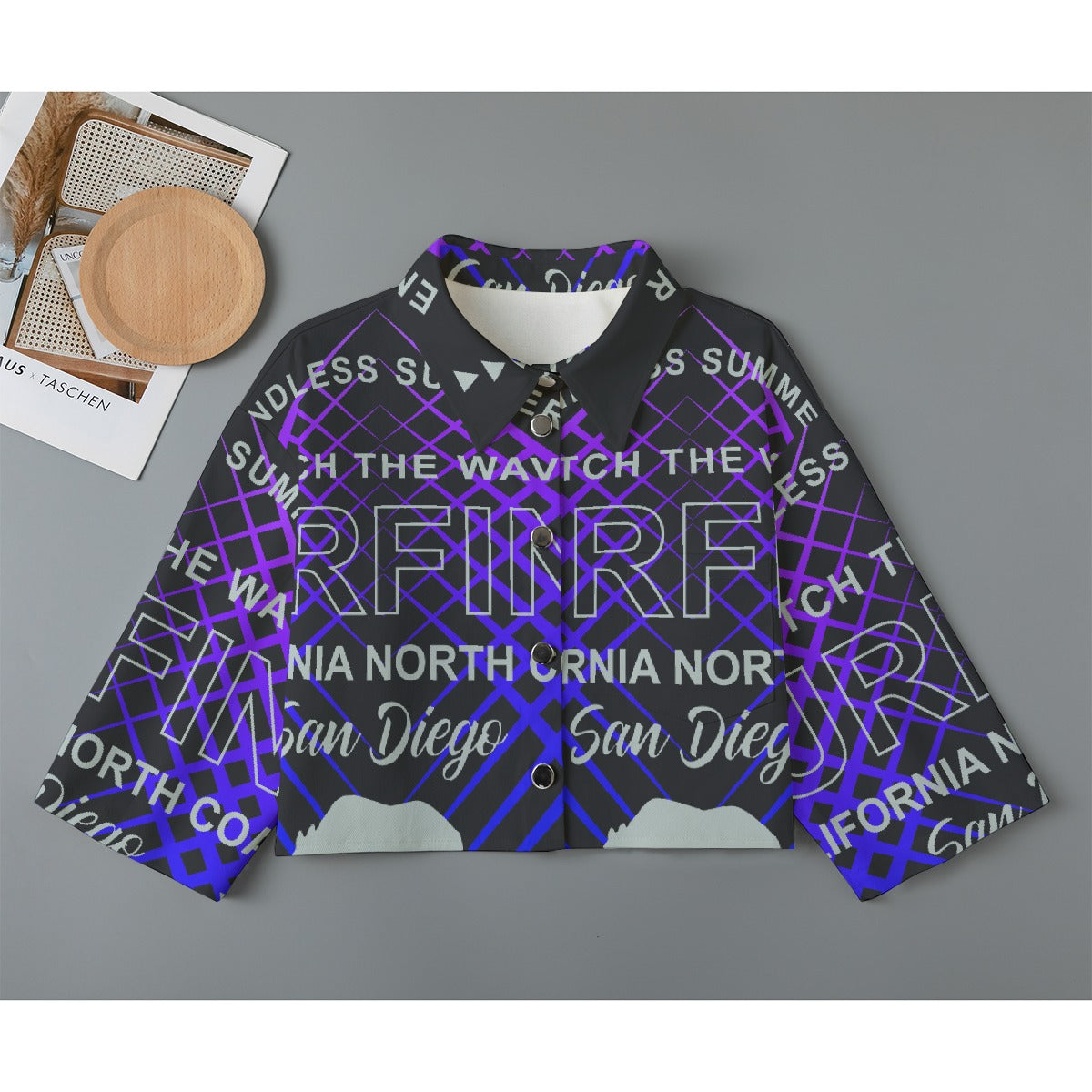 All-Over Print Women's Cropped Jacket | 245GSM Cotton