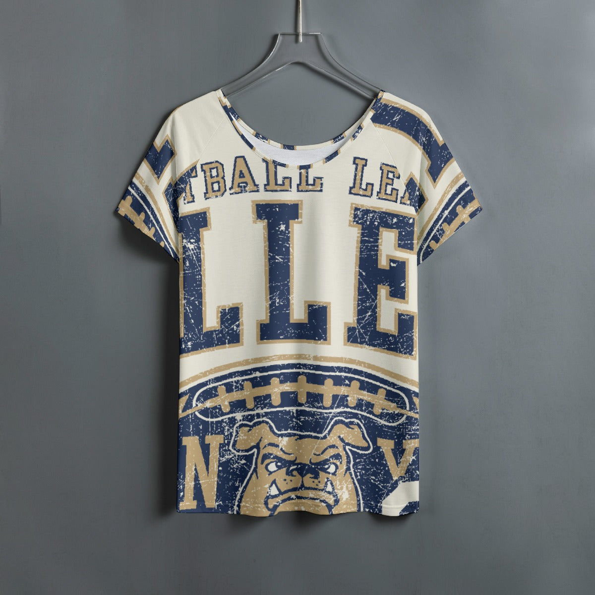 All-Over Print Women's Round Neck T-shirt With Raglan Sleeve