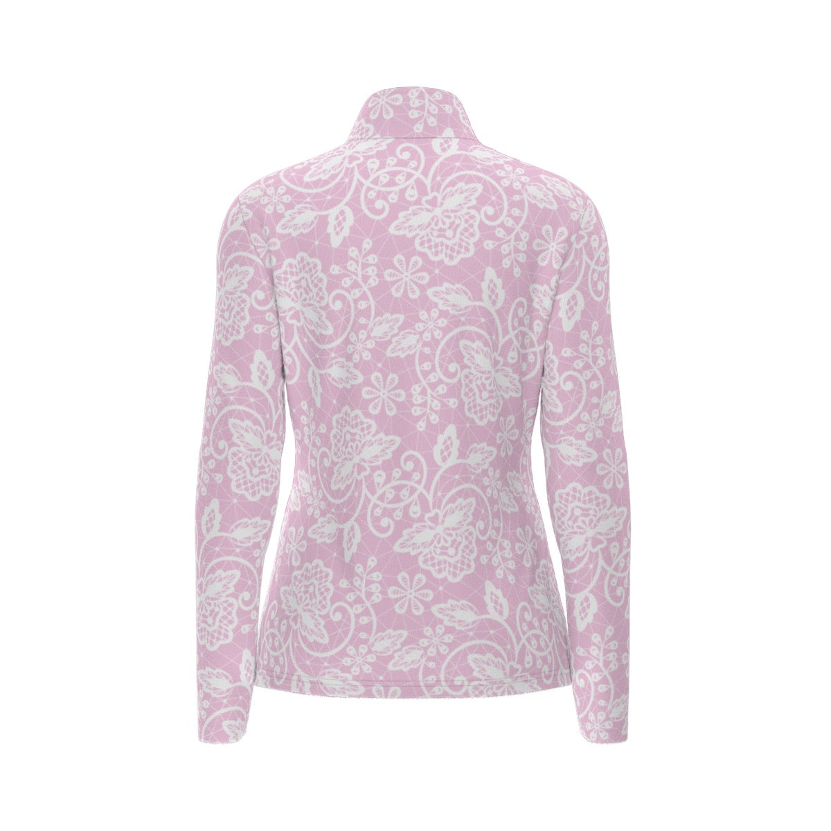 All-Over Print Women's Sports Collar Jersey With Long Sleeve