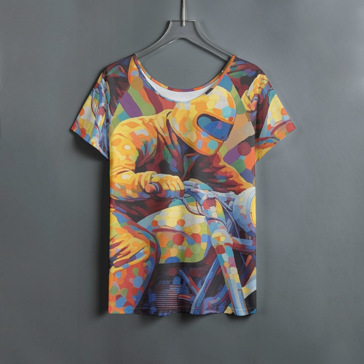 All-Over Print Women's Round Neck T-shirt With Raglan Sleeve