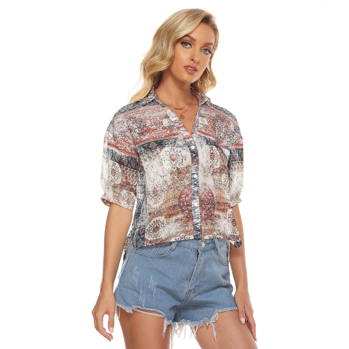 All-Over Print Women's V-neck Shirts