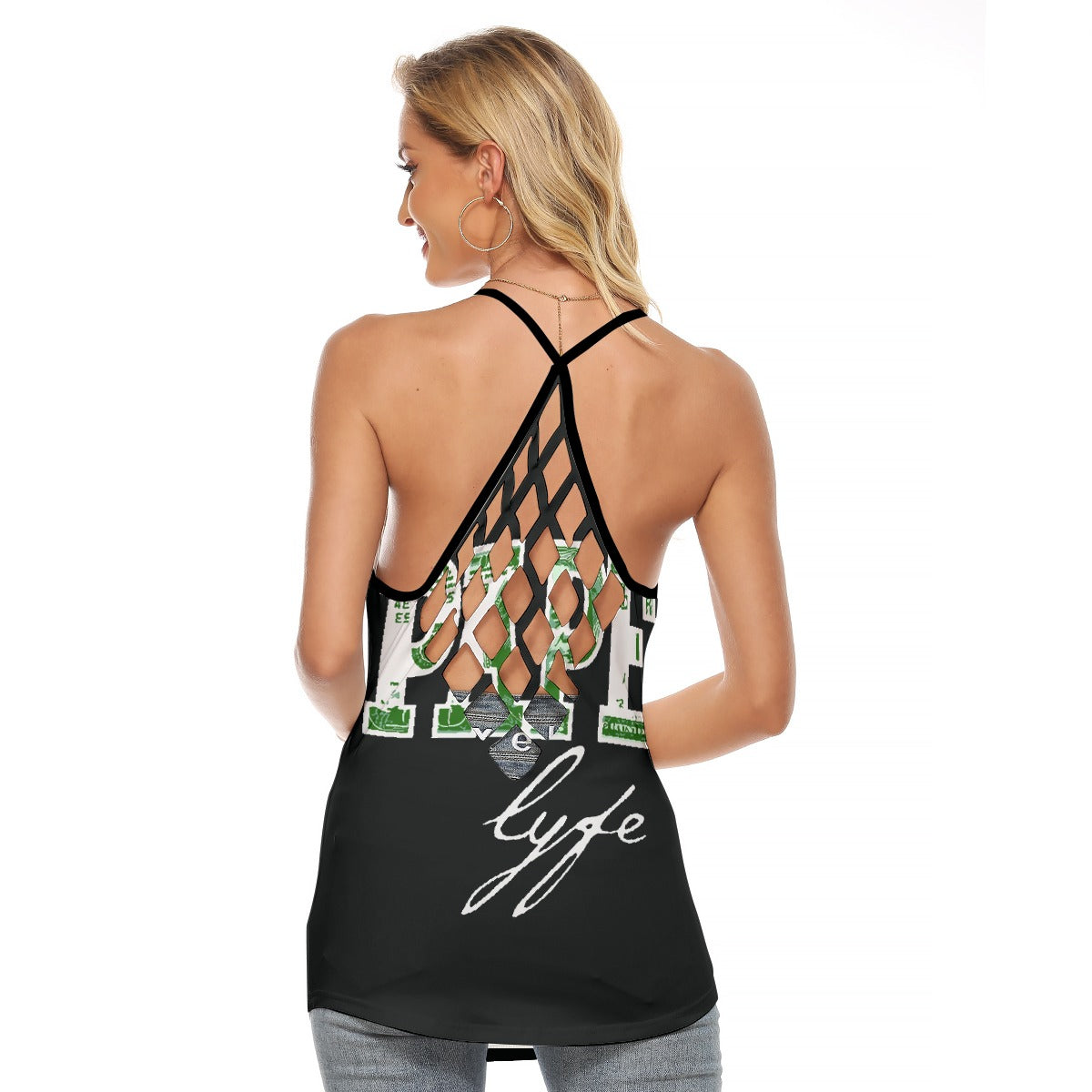 All-Over Print Women's Criss-Cross Open Back Tank Top