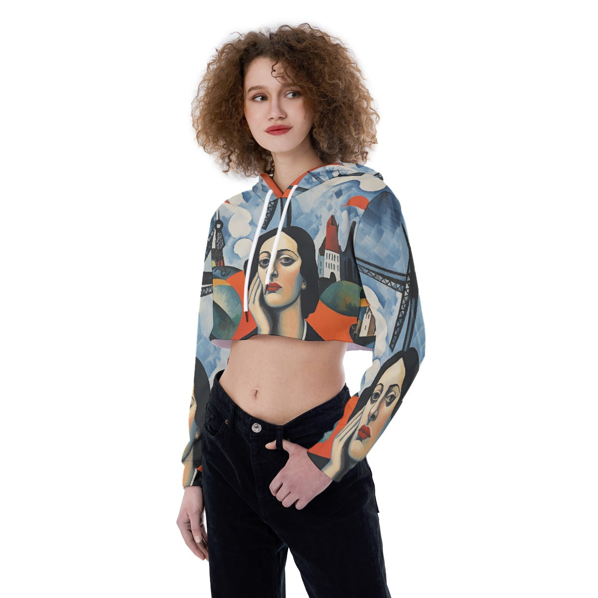 All-Over Print Women's Crop Top Hoodie