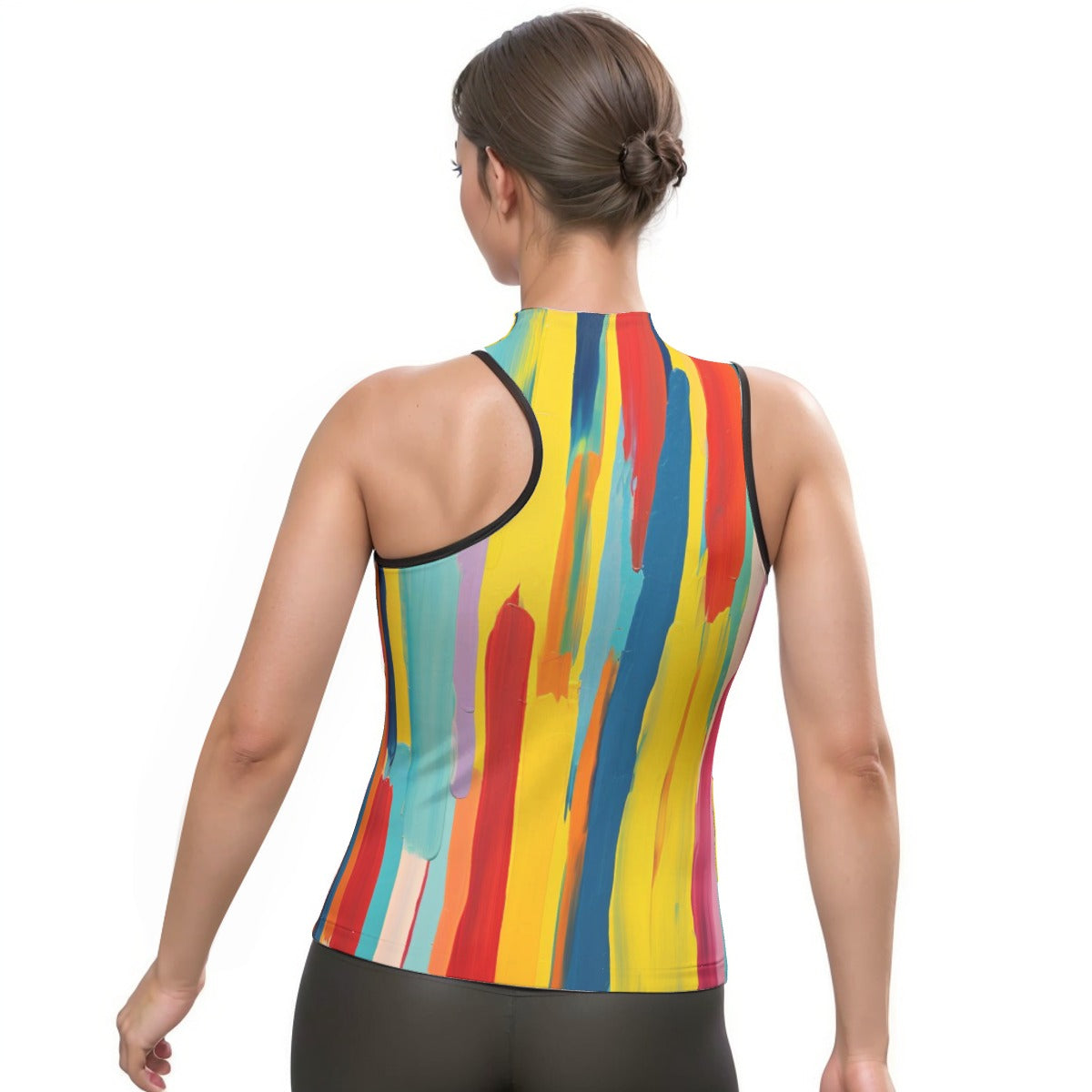 All-Over Print Women's Halter Sleeveless Asymmetrical Tank Top