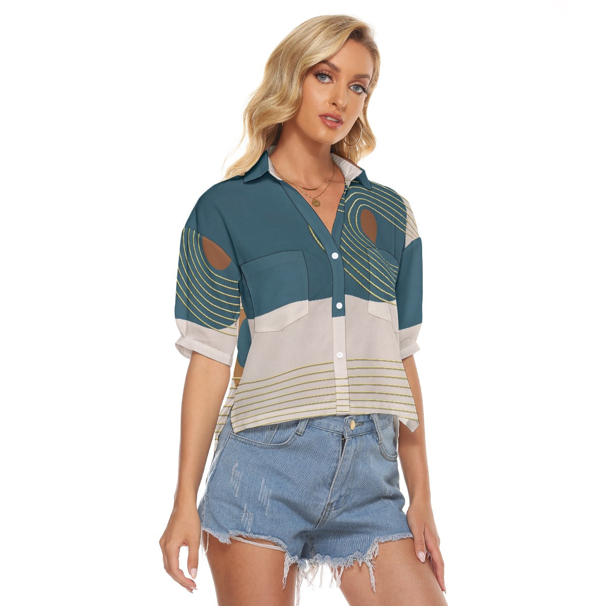 All-Over Print Women's V-neck Shirts