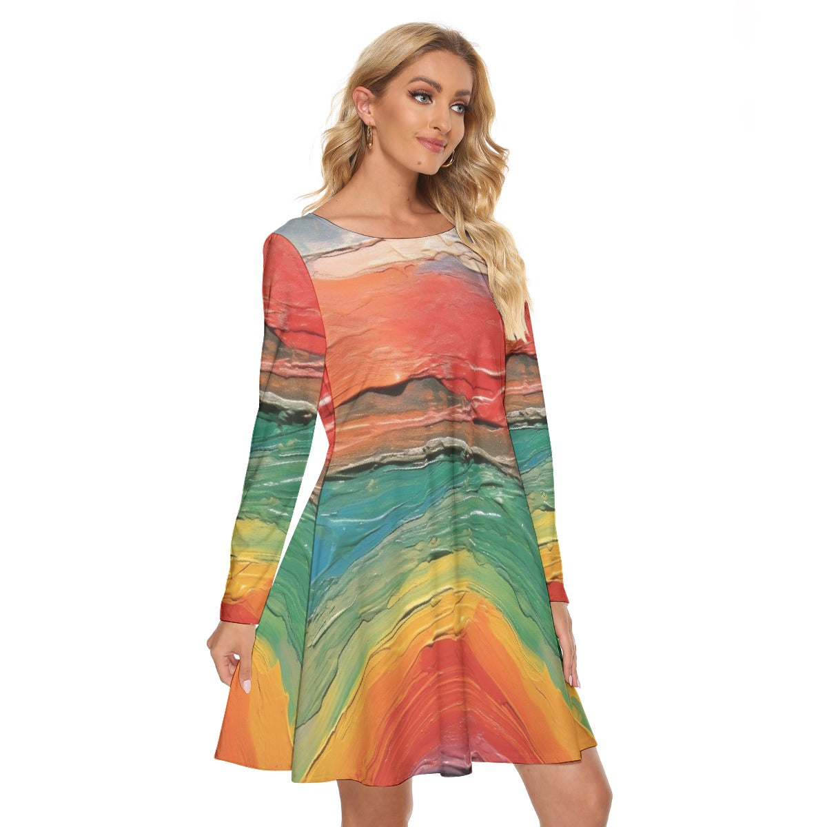 All-Over Print Women's Crew Neck Dress