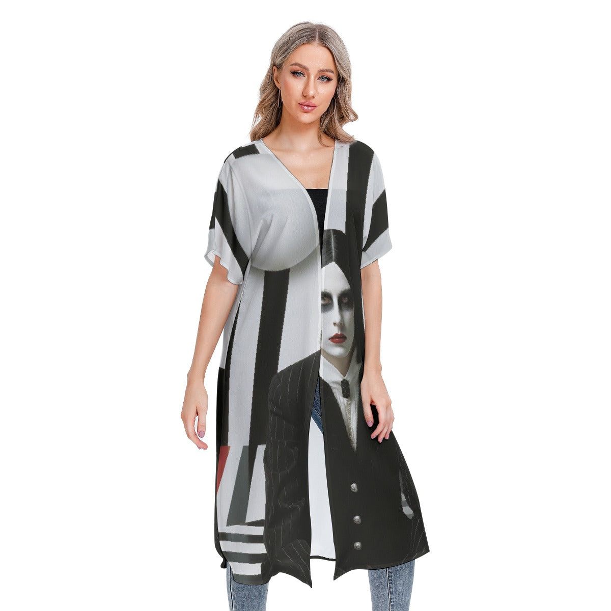All-Over Print Women's Short Sleeve Cardigan