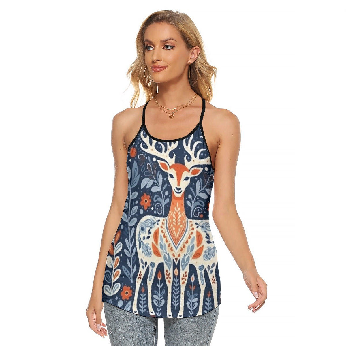All-Over Print Women's Criss-Cross Open Back Tank Top