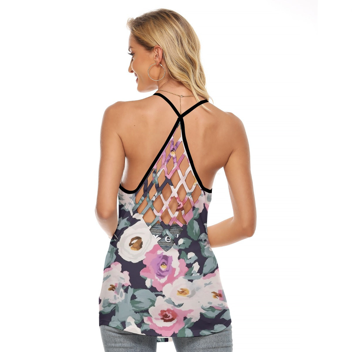 All-Over Print Women's Criss-Cross Open Back Tank Top