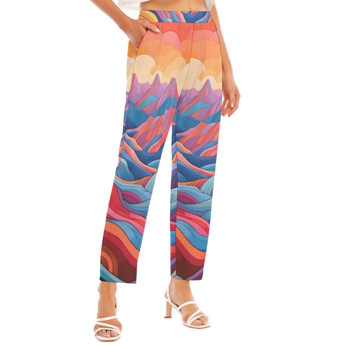 All-Over Print Women's Loose Straight-leg Pants