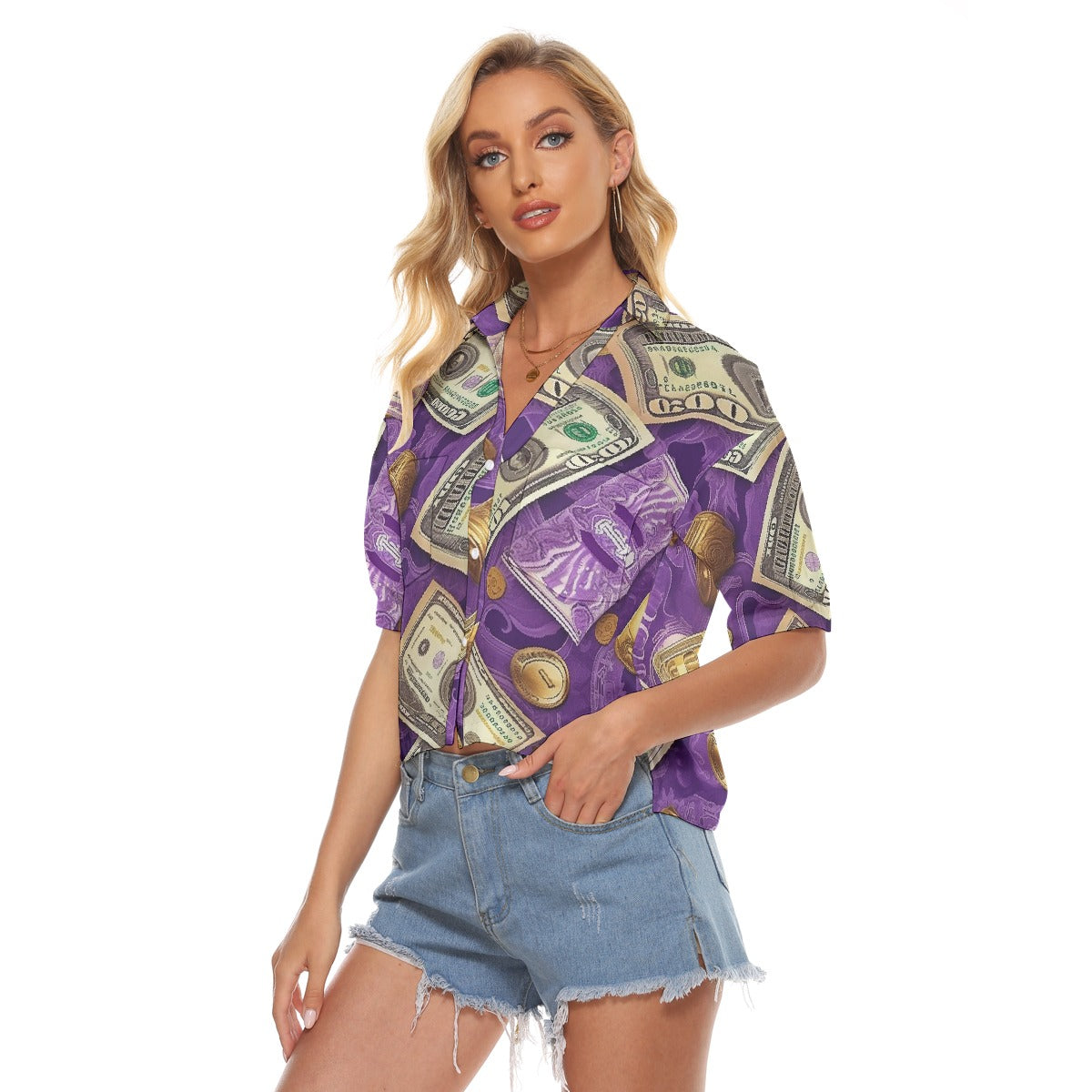 All-Over Print Women's V-neck Shirts