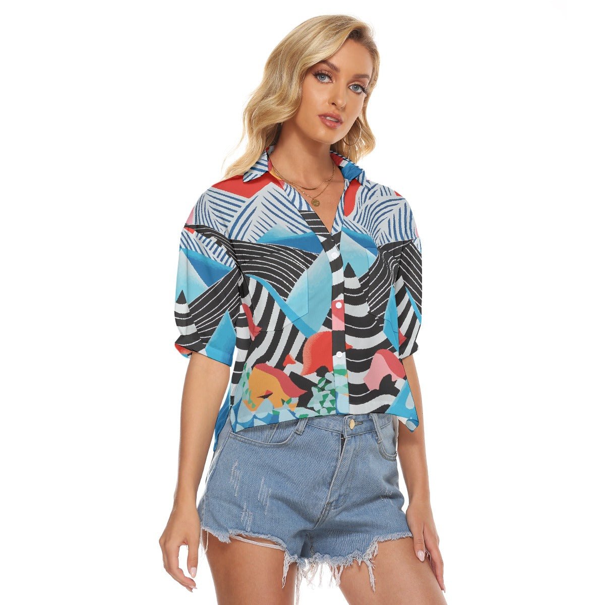 All-Over Print Women's V-neck Shirts