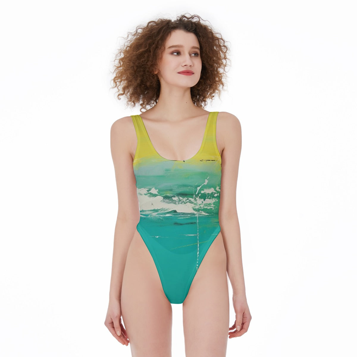 All-Over Print Women's High Cut One-piece Swimsuit