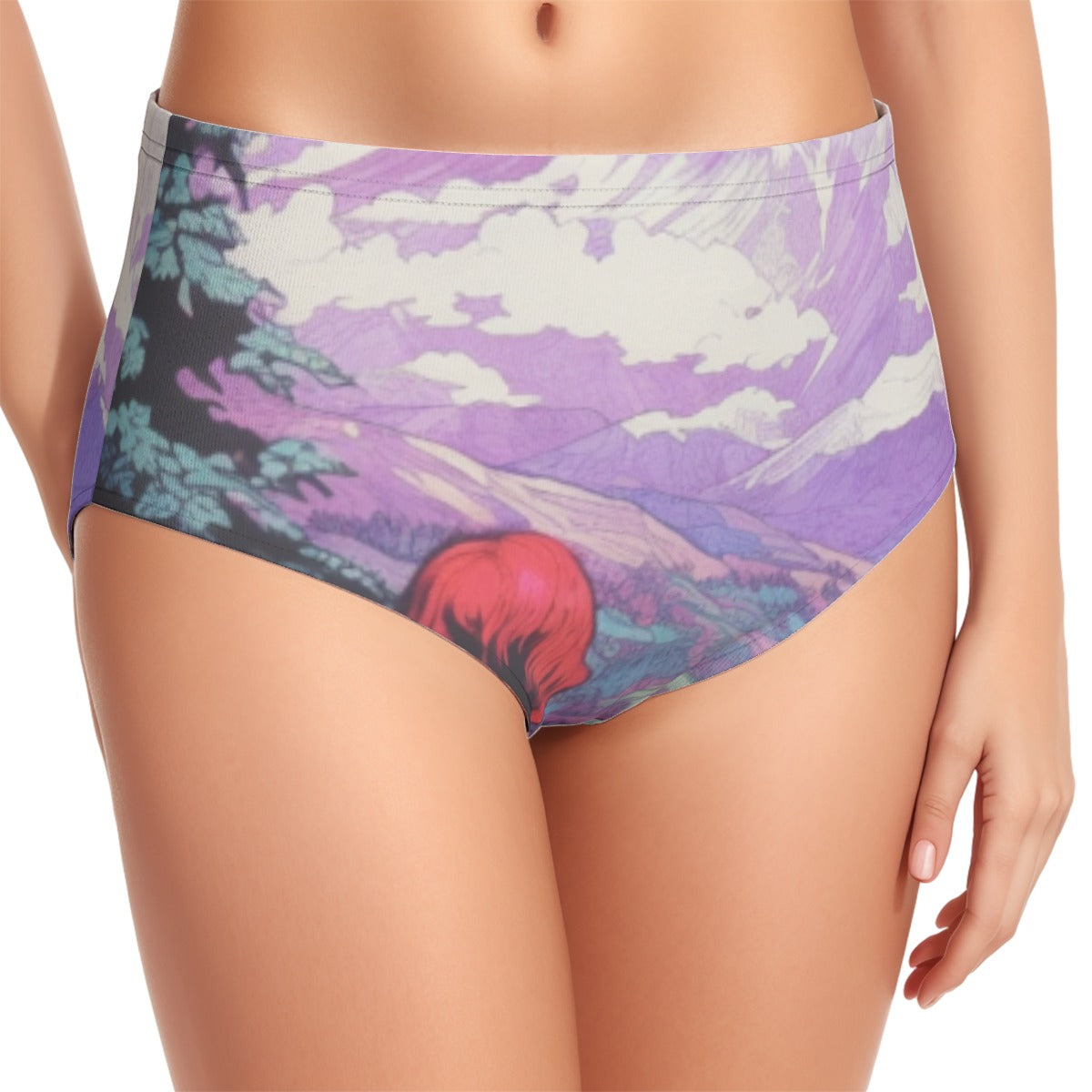 All-Over Print Women's Swimsuit Set With Halter