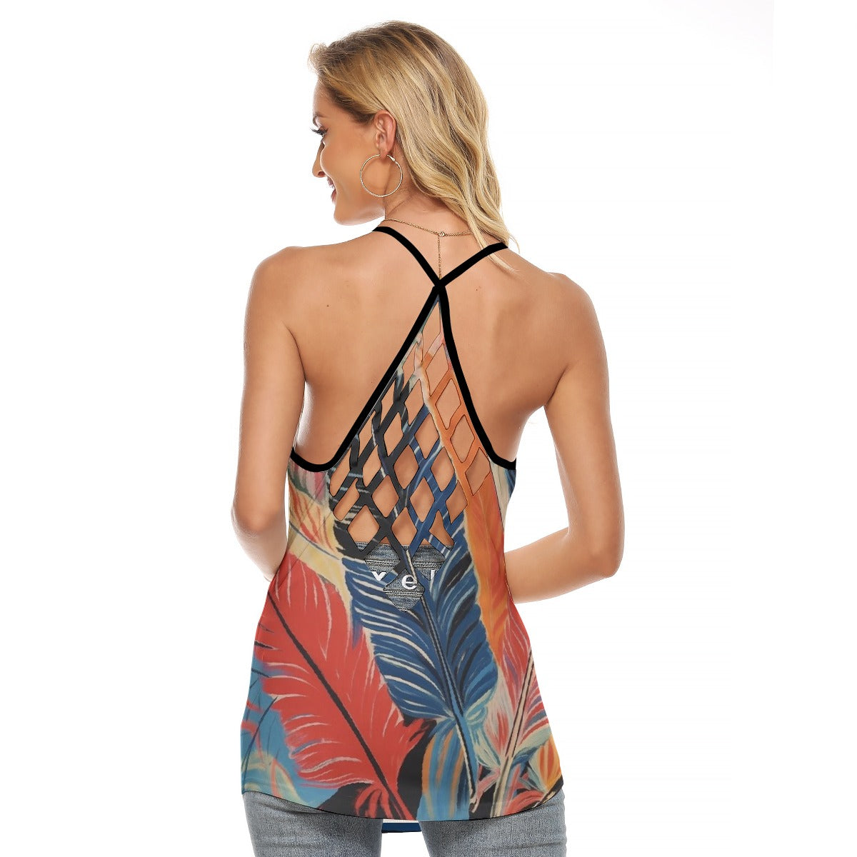 All-Over Print Women's Criss-Cross Open Back Tank Top