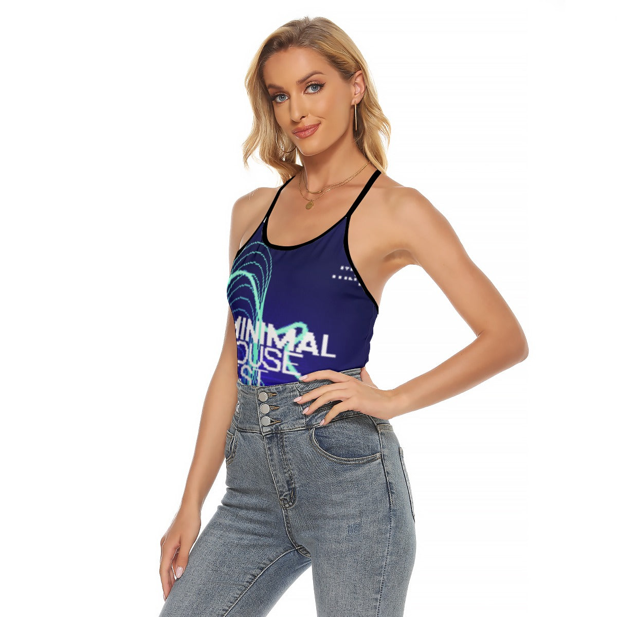 All-Over Print Women's Criss-Cross Open Back Tank Top