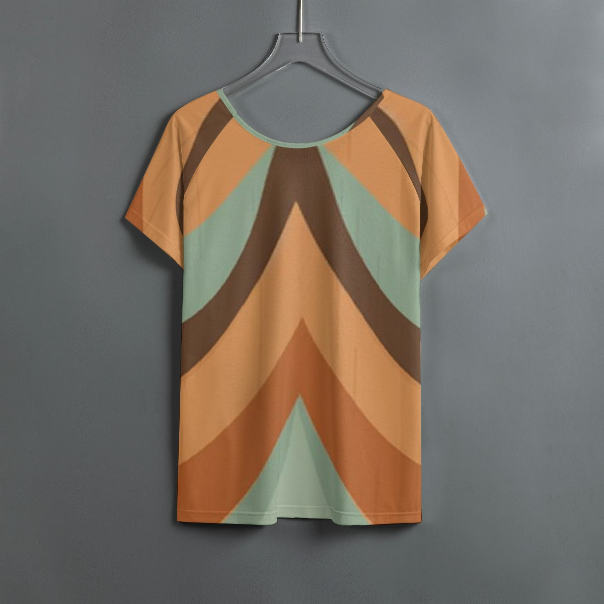 All-Over Print Women's Round Neck T-shirt With Raglan Sleeve