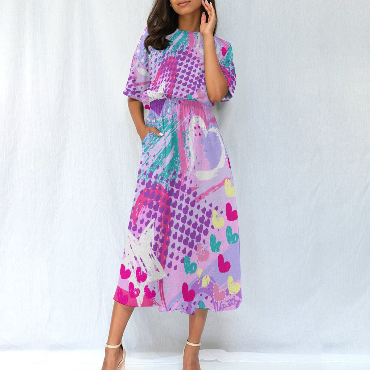 All-Over Print Women's Elastic Waist Dress