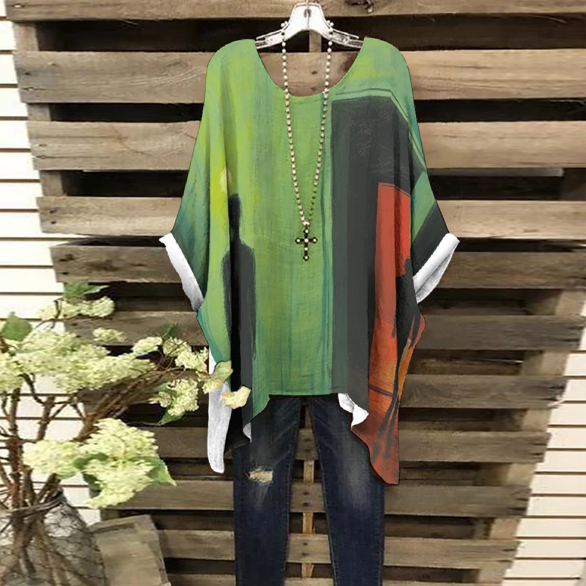 All-Over Print Women's Bat Sleeve Shirt