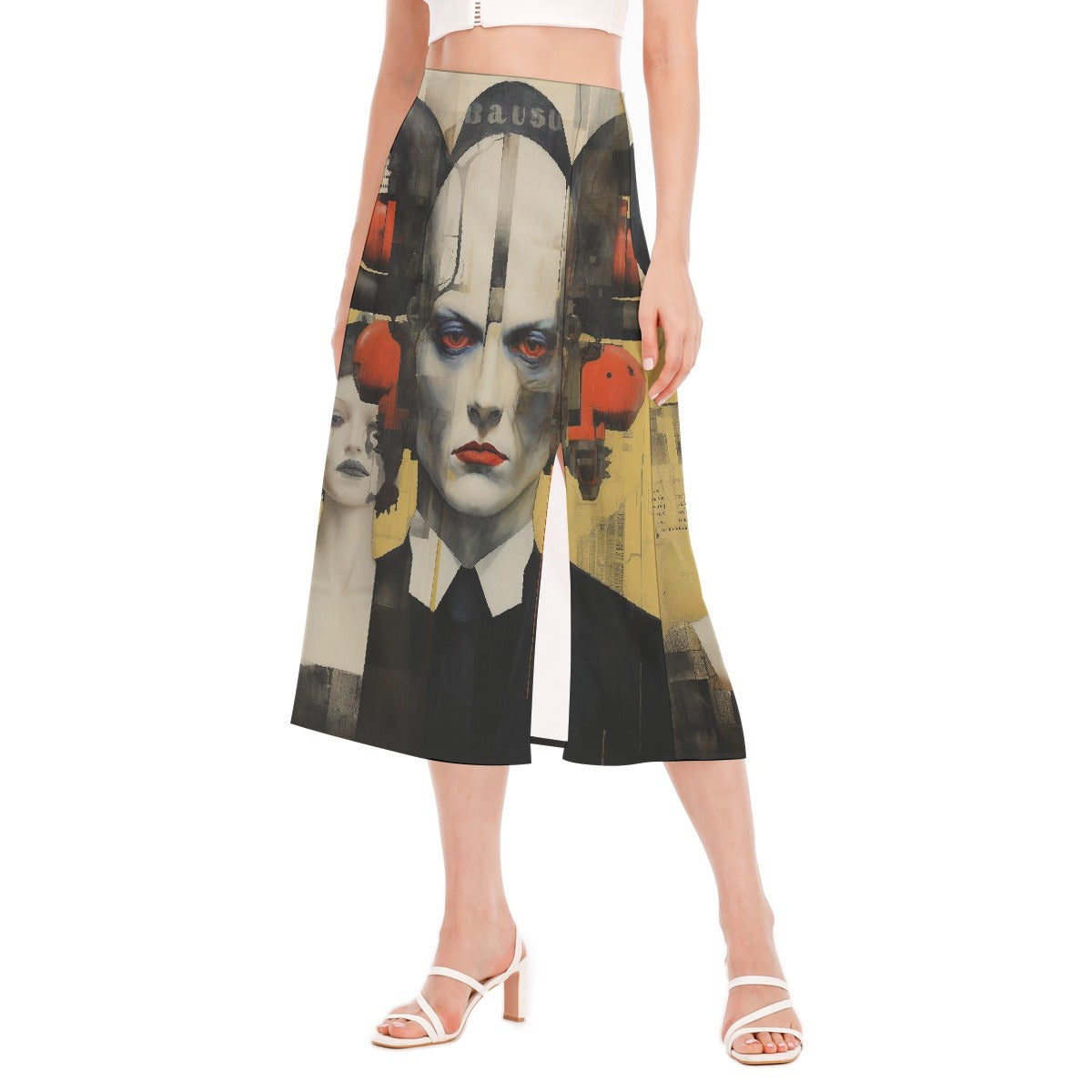 All-Over Print Women's High Slit Long Skirt