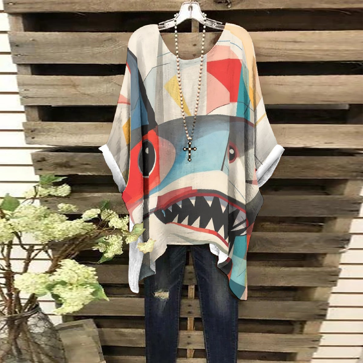 All-Over Print Women's Bat Sleeve Shirt