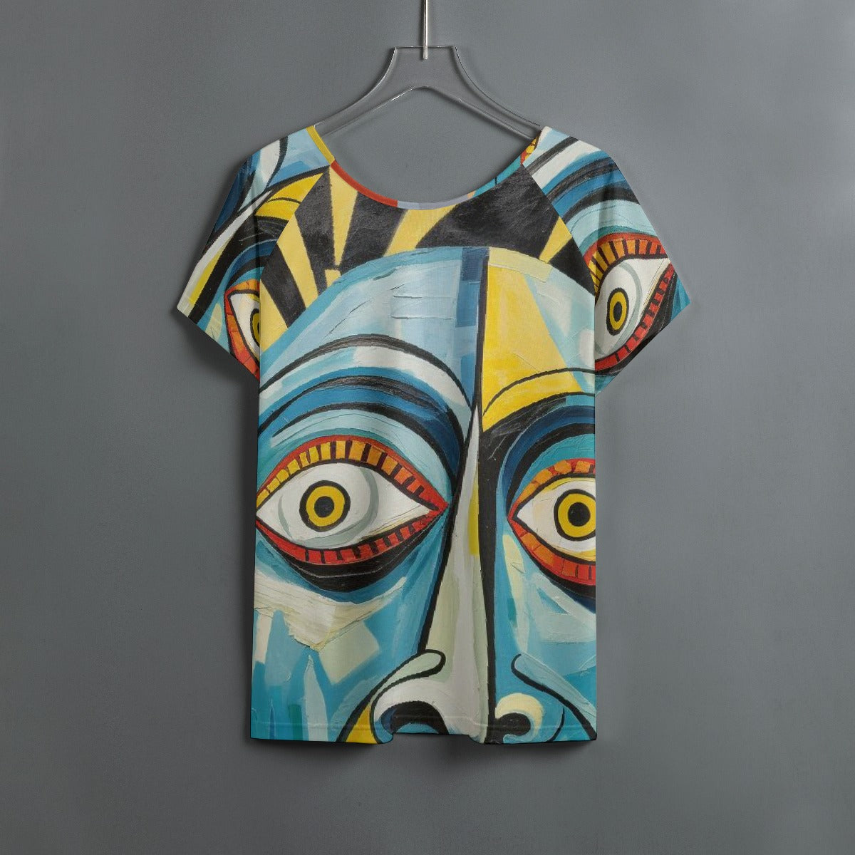 All-Over Print Women's Round Neck T-shirt With Raglan Sleeve