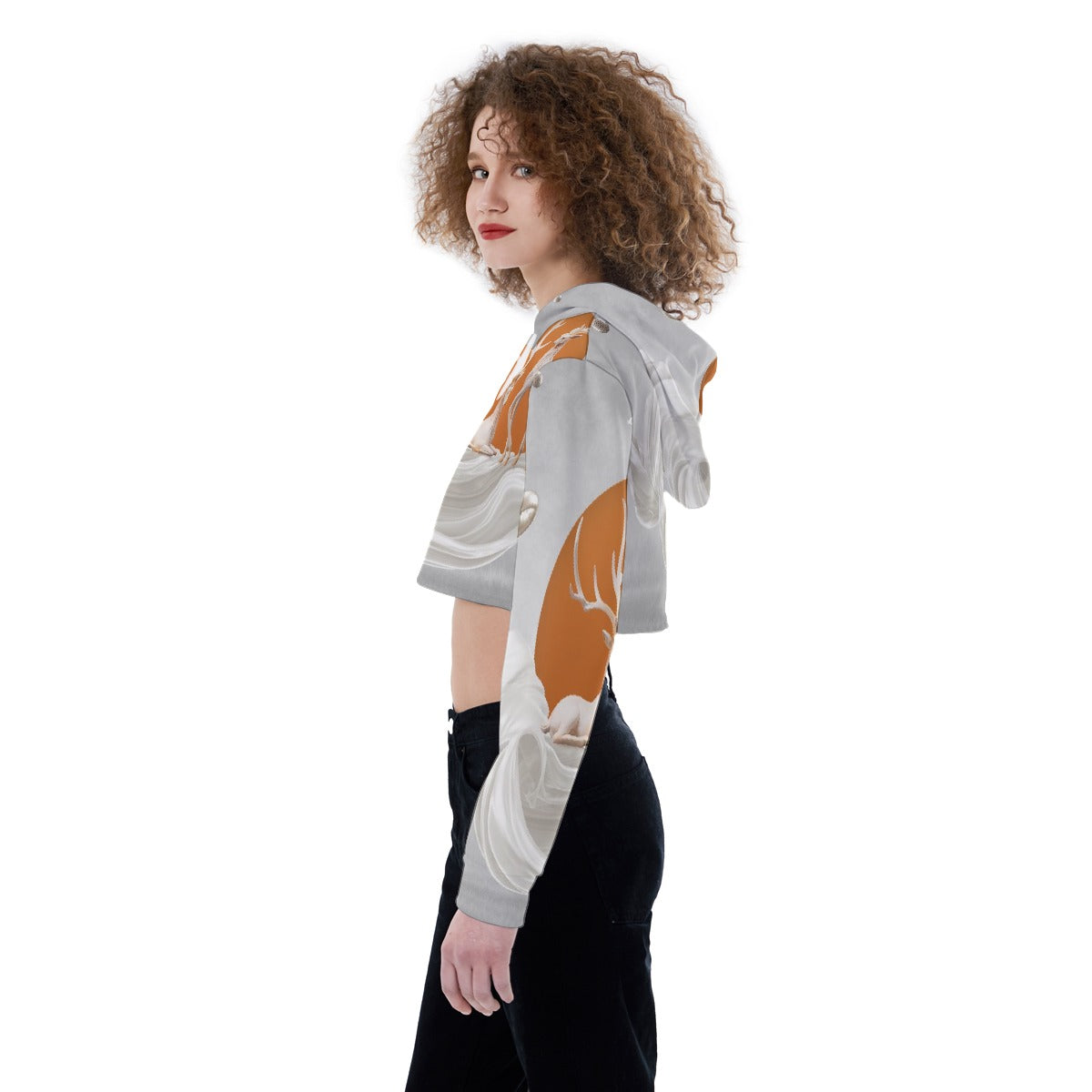 All-Over Print Women's Crop Top Hoodie